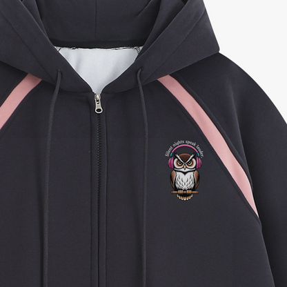 Silent Nights Speak Louder. Zip Hoodie – Black